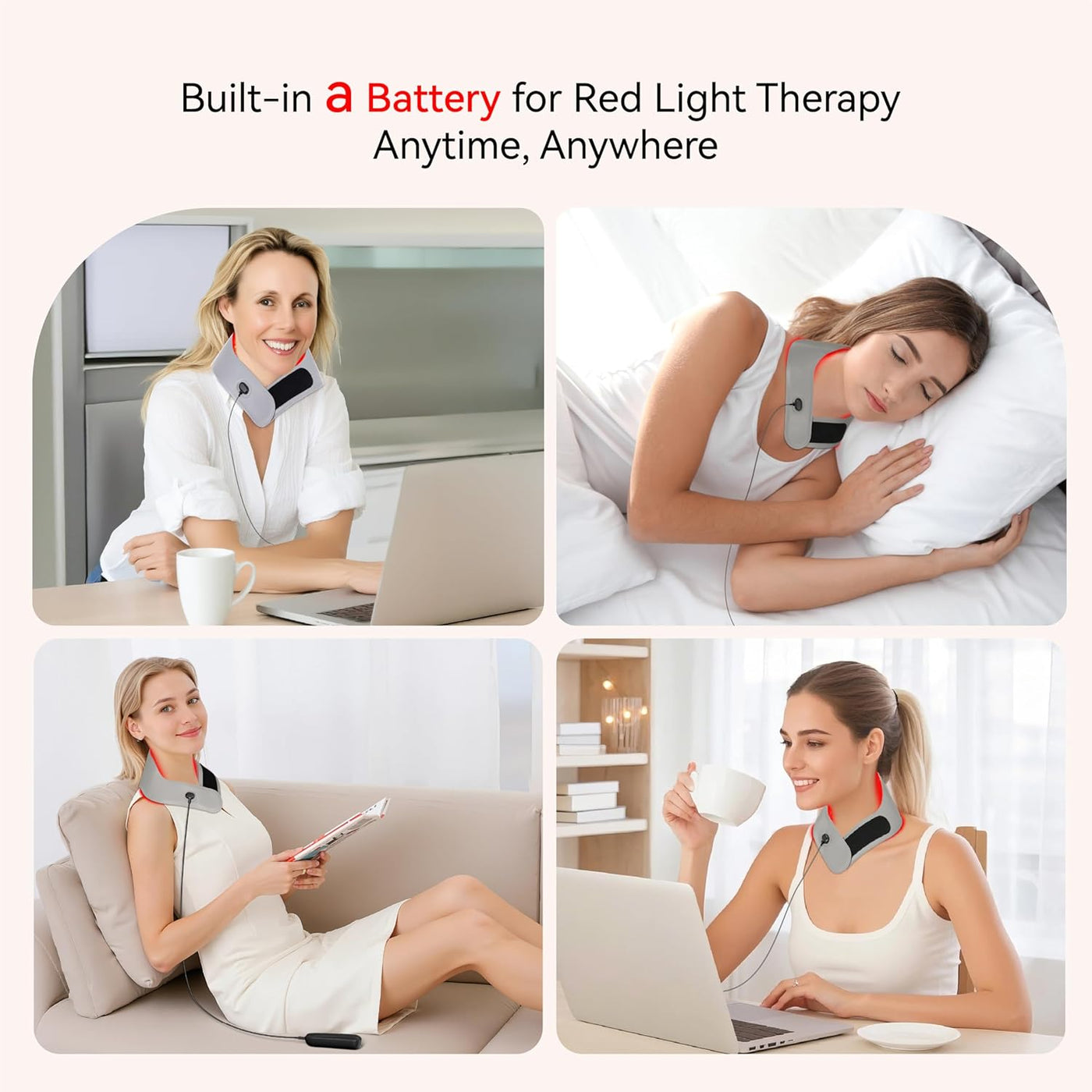 FDA Cleared - KTS Red Light Device therapy, 147 LED Red Light Wrap - 3 Light Modes, 3000mAh Rechargeable Battery, Timer, Portable 660nm & 850nm Near for, Gray, Light, Sleek Design, USBrechargeable Device, Wellness Relax, Therapeutic