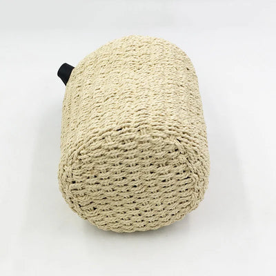 Handmade Women's Handbag Bucket Straw Bag Female Summer Beach Bags Bohemia Woven Bow Top-handle Tote Knitted Drawstring Basket