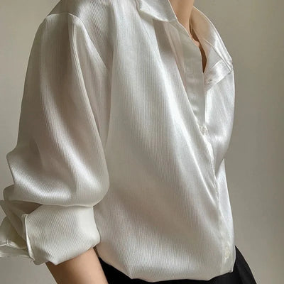 Silk Shirt Vintage Blouse Spring 2025 Womens Clothing Women Sheer Top Women Longsleeve Dress Shirt Woman Overshirt