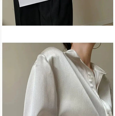Silk Shirt Vintage Blouse Spring 2025 Womens Clothing Women Sheer Top Women Longsleeve Dress Shirt Woman Overshirt