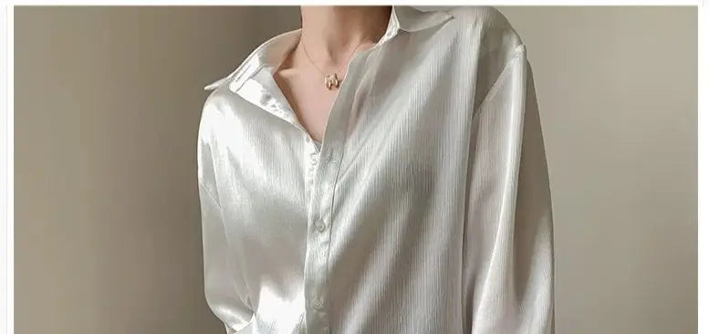Silk Shirt Vintage Blouse Spring 2025 Womens Clothing Women Sheer Top Women Longsleeve Dress Shirt Woman Overshirt