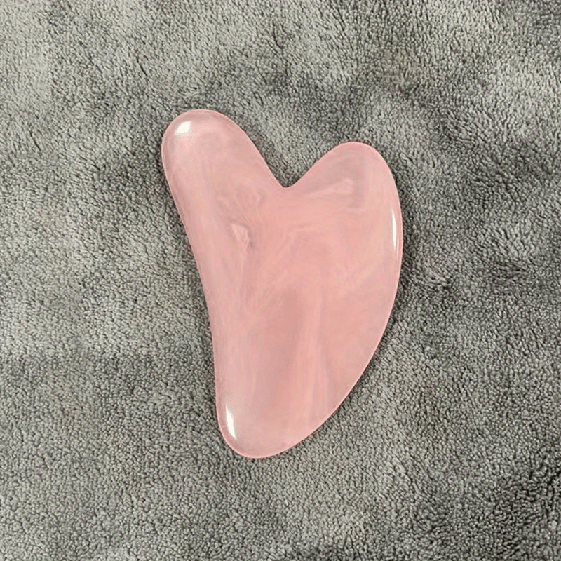 Heart Shaped Massage Tool - Pastel pink Facial & Body Scraping board for Light Beige Care, Muscle Toning, Hair Removal - Durable & Easy-Clean Surface - Salon or Home Spa Use - Beauty Device, Massager for Body, Soothing Aesthe