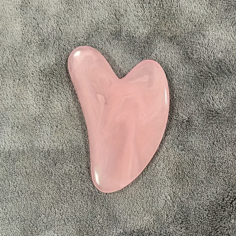 Heart Shaped Massage Tool - Pastel pink Facial & Body Scraping board for Light Beige Care, Muscle Toning, Hair Removal - Durable & Easy-Clean Surface - Salon or Home Spa Use - Beauty Device, Massager for Body, Soothing Aesthe